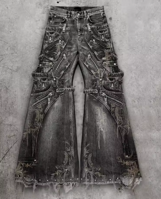 Black Baggy Jeans With Oversized Pockets